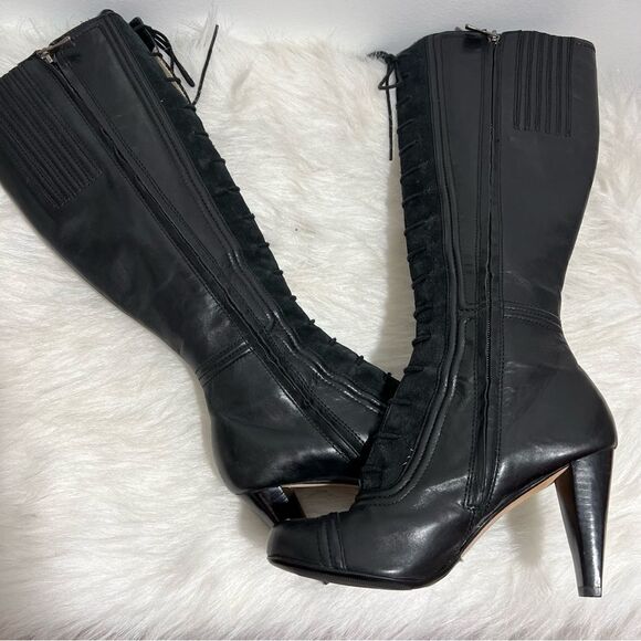 Max Studio Black Lace Up Boots - Picture 2 of 16